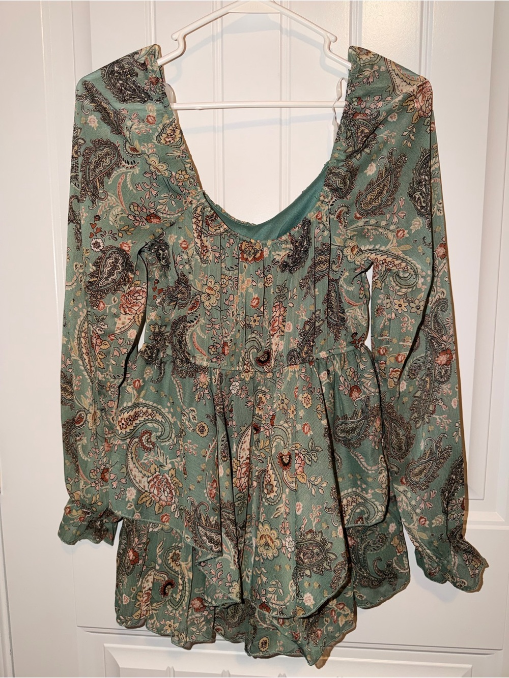 Beautiful Paisley Green Romper